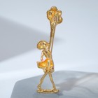 Брошь «Девочка» с воздушными шарами, цветная в золоте - Фото 2