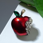 Брошь «Яблоко», цветная в чернёном кофейном золоте - Фото 1