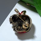 Брошь «Яблоко», цветная в чернёном кофейном золоте - Фото 2