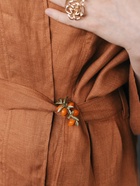 Брошь «Облепиха», цвет оранжево-зелёный в серебре - Фото 6