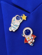 Набор значков (2 шт.) «Космонавты» супер-герои, цветной в золоте - фото 63061249