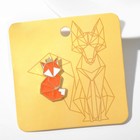 Значок "Графичные животные" лиса, цвет оранжево-белый в золоте - фото 9629295