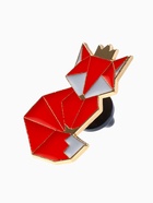 Значок «Графичные животные», лиса, оранжево-белый в золоте - Фото 6