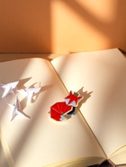 Значок «Графичные животные» лиса, оранжево-белый в золоте - Фото 6