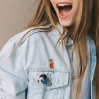 Значок «Графичные животные», лиса, оранжево-белый в золоте - Фото 7