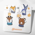 Набор значков (4шт) «Животные» в шарфах, цветной в серебре - Фото 1