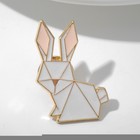 Значок «Графичные животные» заяц, цвет белый в золоте - Фото 3