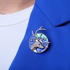 Брошь «Вселенная» олень, цвет сине-зелёный в золоте - Фото 4