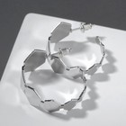 Серьги-кольца «Соты» пластины, цвет серебро, d=2,5 - фото 3213265