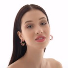 Серьги-кольца «Спираль» юла, цвет розовый, d=3 - Фото 3