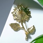 Брошь «Цветок подсолнуха» на стебле, цветная в золоте - Фото 2