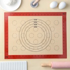 Коврик для выпечки и раскатки теста с разметкой «Пекарь», армированный, двусторонний, силикон, 30×40 см, бежевый - фото 23245428