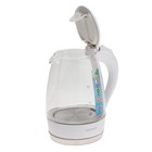 Чайник электрический WILLMARK WEK-1708G, стекло, 1.7 л, 2200 Вт, LED-подсветка, белый - фото 51334788 Чайник электрический WILLMARK WEK-1708G, стекло, 1.7 л, 2200 Вт, LED-подсветка, белый - фото 51334788