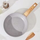 Сковорода Magistro Natural, d=22 см, ручка soft-touch, антипригарное покрытие, индукция, кованый алюминий, серая - Фото 2