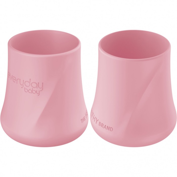 Детская силиконовая чашка, 2 шт, розовый - Фото 1
