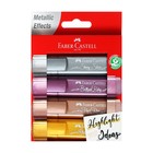 Набор маркеров текстовыделителей Faber-Castell TL 46 Metallic 4 цвета, 5.0 мм, мерцающий металлик, 154640 - Фото 6