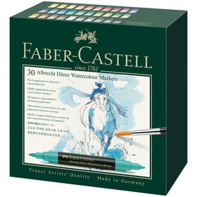 Набор акварельных пигментных маркеров Faber-Castell Albrecht Dürer, 30 цветов, двусторонние Ош