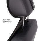Накидка на сиденье универсальная VOIN Simple, экокожа+полиэстер, 1шт, серый - Фото 5