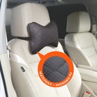 Подушка Siger «Автомобильная косточка», на подголовник автомобиля, перфорированная экокожа, ромб, чёрный - Фото 5