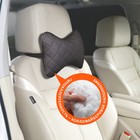 Подушка Siger «Автомобильная косточка», на подголовник автомобиля, гладкая экокожа, ромб, чёрный - Фото 6