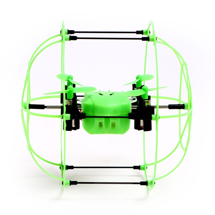 Квадрокоптер радиоуправляемый DRONE, работает от аккумулятора, цвет зелёный - фото 1905947484