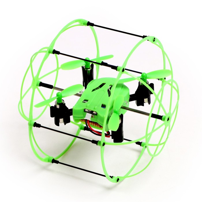 Квадрокоптер радиоуправляемый DRONE, работает от аккумулятора, цвет зелёный - фото 1905947485