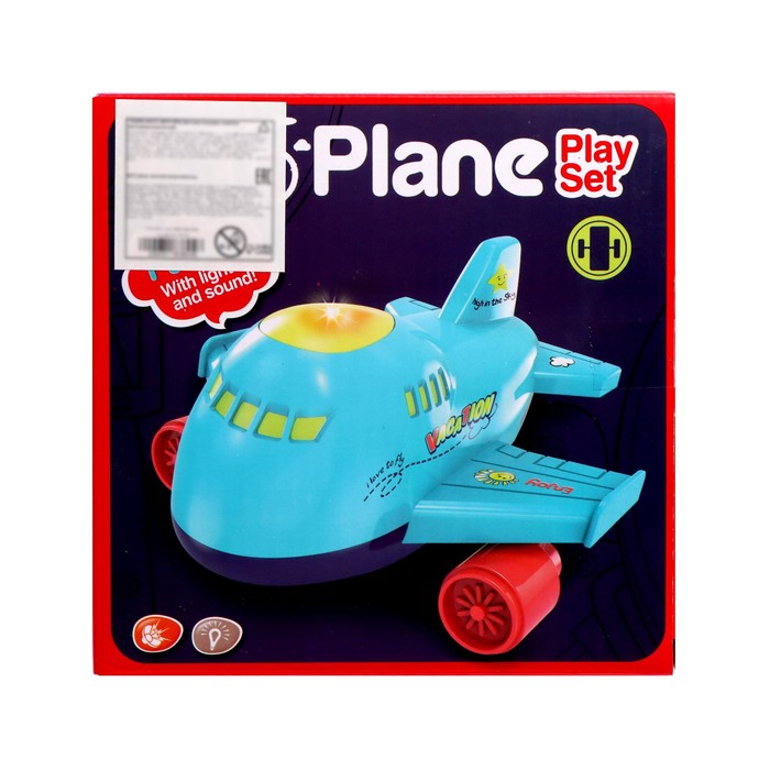 Самолет «Лайнер», работает от батареек, световые и звуковые эффекты, цвет синий - фото 1883850859