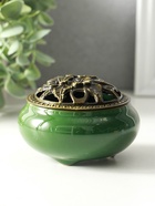 Курильница для благовоний, подставка для конусов TAKE IT EASY «Нефрит», 9.5×7 см, керамика, зелёная - Фото 2