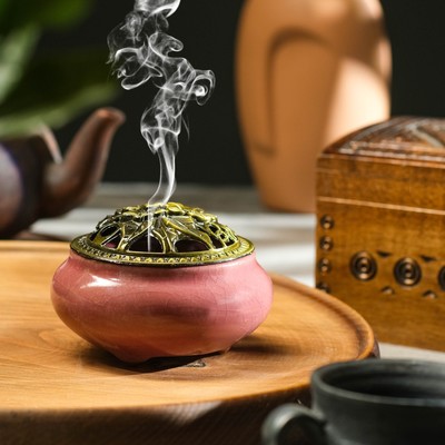 Курильница для благовоний, подставка для конусов TAKE IT EASY «Чароит», 9.5×7 см, керамика, сиреневая