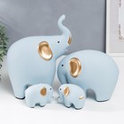Сувенир керамика "Четыре слона" голубые набор 4 шт 7,5х9,5 17х21 27х22,5 см - Фото 1