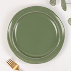 Тарелка керамическая обеденная «Крем», d=24,7 см, цвет зелёный - Фото 1