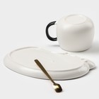 Чайная пара керамическая с ложкой «Панда», 2 предмета: кружка 180 мл, блюдце, рисунок МИКС - Фото 4