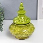 Сувенир интерьерный керамика шкатулка "Чешуйки" зелёный 29х22х22 см - фото 4660389
