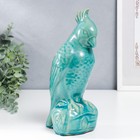 Сувенир керамика "Попугай" бирюзовый шамот 28х11х12 см - фото 6563044