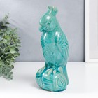 Сувенир керамика "Попугай" бирюзовый шамот 28х11х12 см - фото 6563047