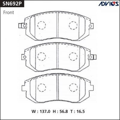 Дисковые тормозные колодки ADVICS SN692P