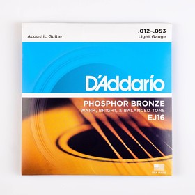 Струны для акустической гитары Light 12-53 D`Addario EJ16 PHOSPHOR BRONZE, фосфорная бронза 7733986