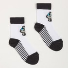 Носки детские «Мишка с большими глазами», цвет белый, размер 16-18 - фото 53811652