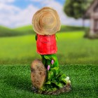 Садовая фигура "Лягушонок садовник" 17x12x33см - фото 24686067