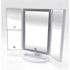 Зеркало косметическое настольное Vivian M 1х/2х/5х-увеличение, LED сенсор, USB, белое - Фото 3