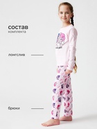 Пижама для девочки (лонгслив, брюки) KAFTAN «Пони», розовая, размер 34 (122-128 см) - Фото 2