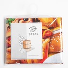 Полотенце банное вафельное Fast food 70×146 см, 100% хлопок, 160 г/м² - Фото 5