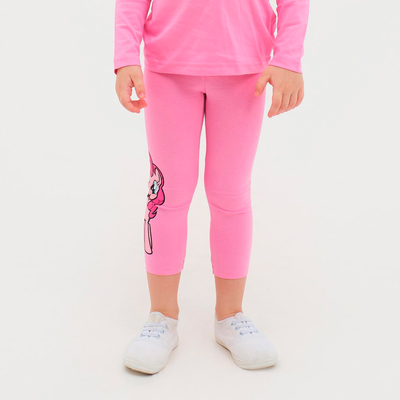 Легинсы для девочек «Пони», размер 34 (122-128 см), розовый