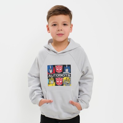 Толстовка "Autobots", Трансформеры, рост 122-128, цвет серый