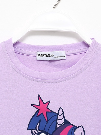 Футболка с длинным рукавом для девочки KAFTAN: «Пони», сиреневая, рост 98-104 см