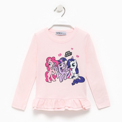 Футболка с длинным рукавом для девочки KAFTAN: So cute, розовая, рост 110-116