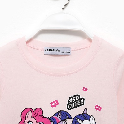 Футболка с длинным рукавом для девочки KAFTAN: So cute, розовая, рост 110-116