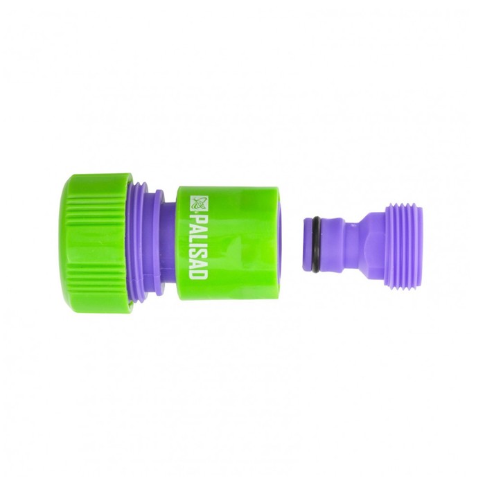 Набор для быстросъёмного соединения шлангов, 3/4&quot; (19 мм), 2 предмета (пластик): коннектор, штуцер с внутренней резьбой