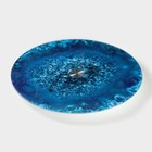 Подставка стеклянная для торта вращающаяся Доляна «Голубой агат», d=32 см, цвет синий - фото 4347911