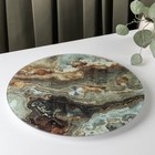 Подставка стеклянная для торта вращающаяся Доляна «Мрамор оникс», d=32 см ㅤ - Фото 1